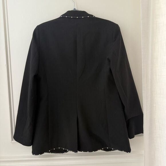 Emporio Armani Womens Single Breasted Black Blazer with Stud Accents NWOT - Picture 9 of 13
